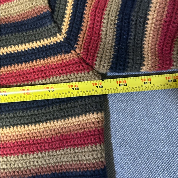 Vtg Multicolor Striped Women's Cardigan Sweater Small - Picture 7 of 9